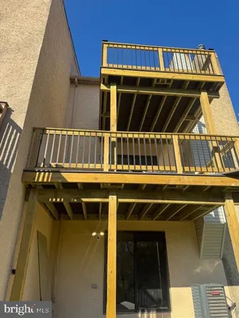 a view of balcony with a door
