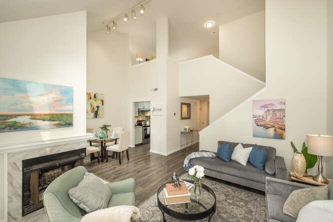 2601 Willowbrook Lane, Unit 6 Aptos, CA 95003 - Photo 15 of 43 a living room with furniture and a fireplace