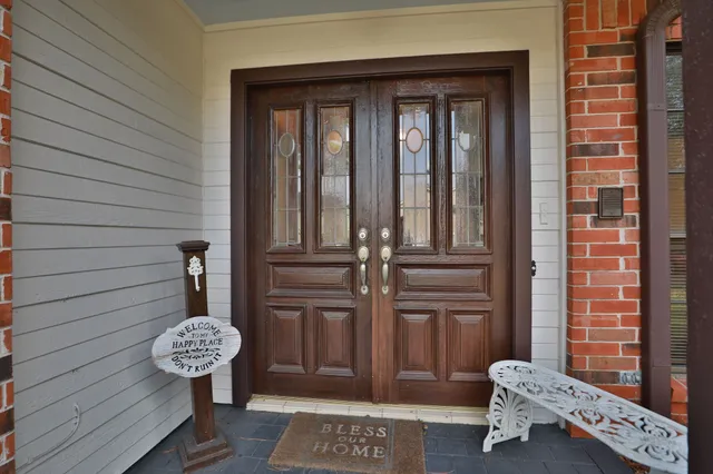 a front view of a house with entryway