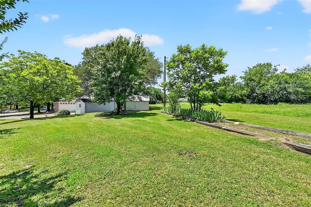a view of yard with grass and a trees