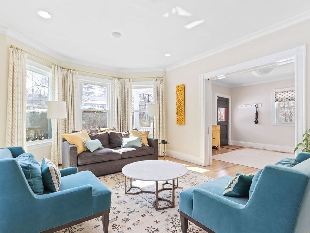 53 Marshall Street Newton, MA 02459 - Photo 13 of 42 a living room with furniture and a large window