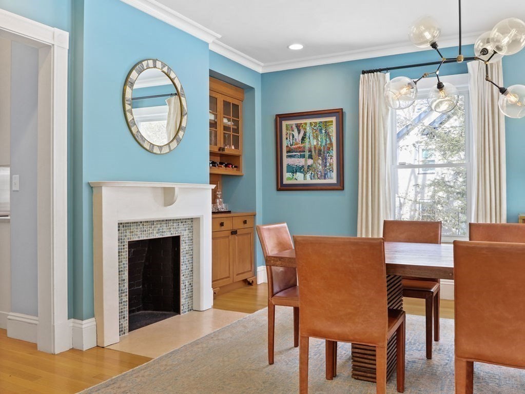 53 Marshall Street Newton, MA 02459 - Photo 9 of 42 a view of a livingroom with furniture and a fireplace
