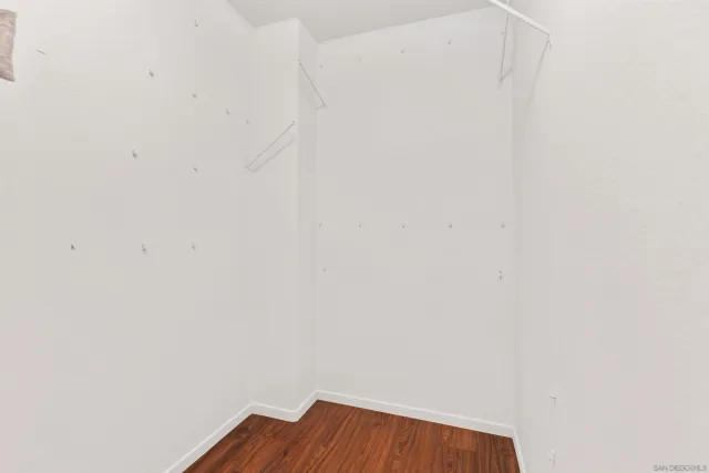 a view of small space with wooden floor