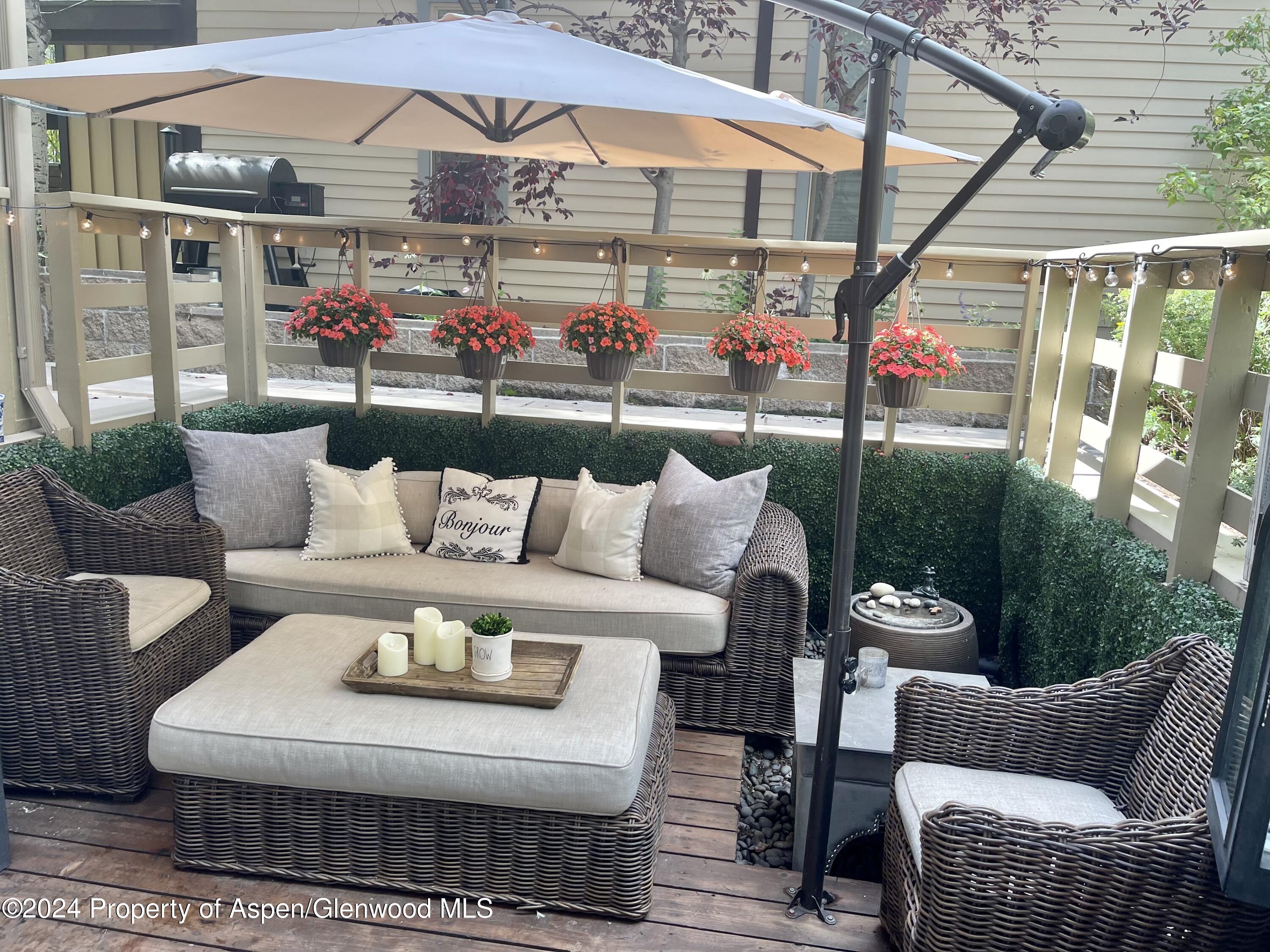 825 East Hopkins Avenue, Unit 1N Aspen, CO 81611 - Photo 15 of 16 a balcony with furniture and a potted plant