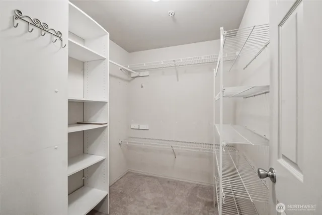 a view of an empty walk in closet