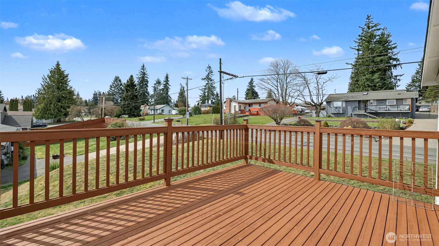 132 76th Place Southwest Everett, WA 98203 - Photo 27 of 36 a view of a balcony with wooden floor