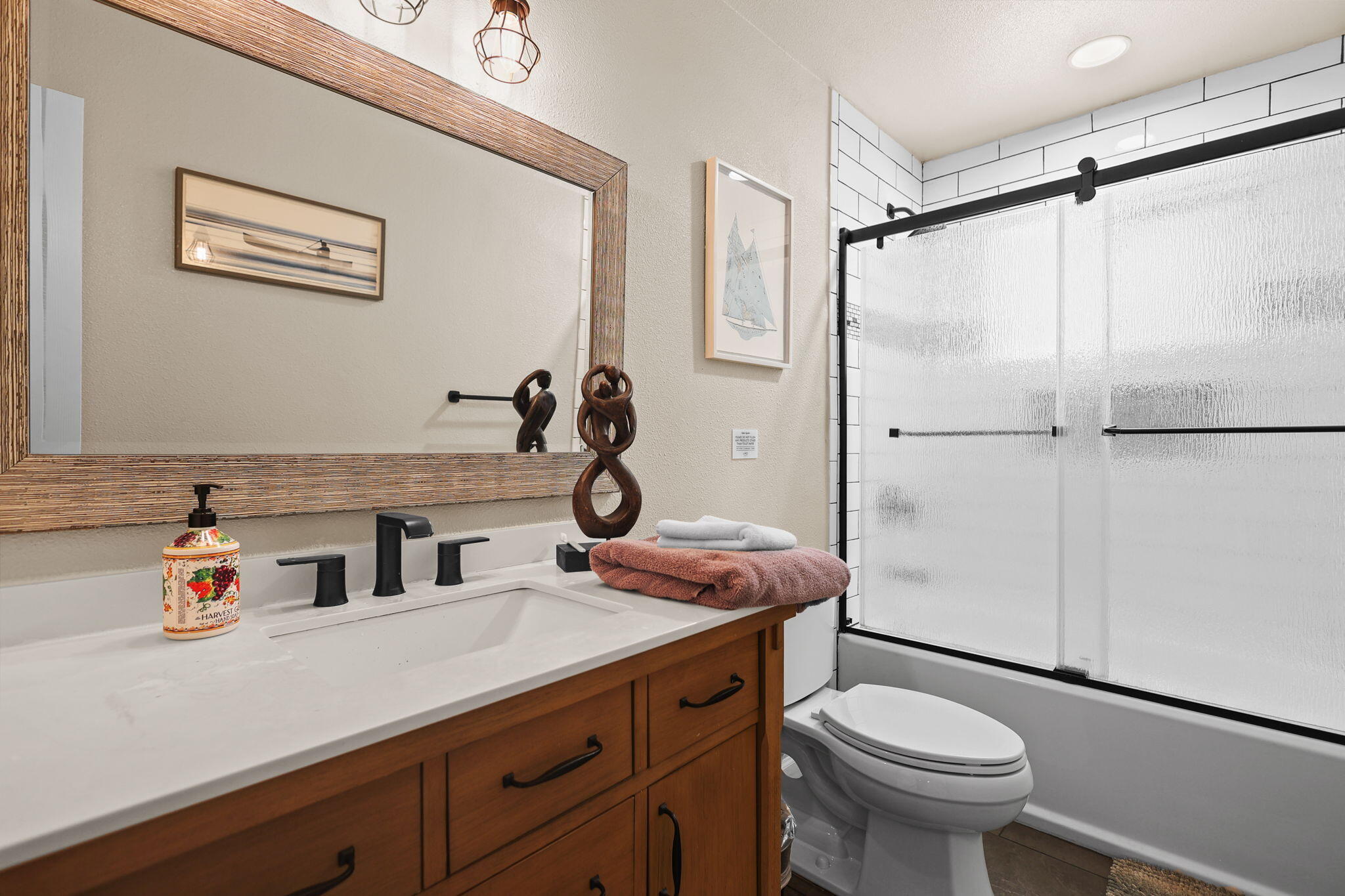 18260 Racoon Drive Lakehead, CA 96051 - Photo 15 of 23 a bathroom with a sink toilet and shower