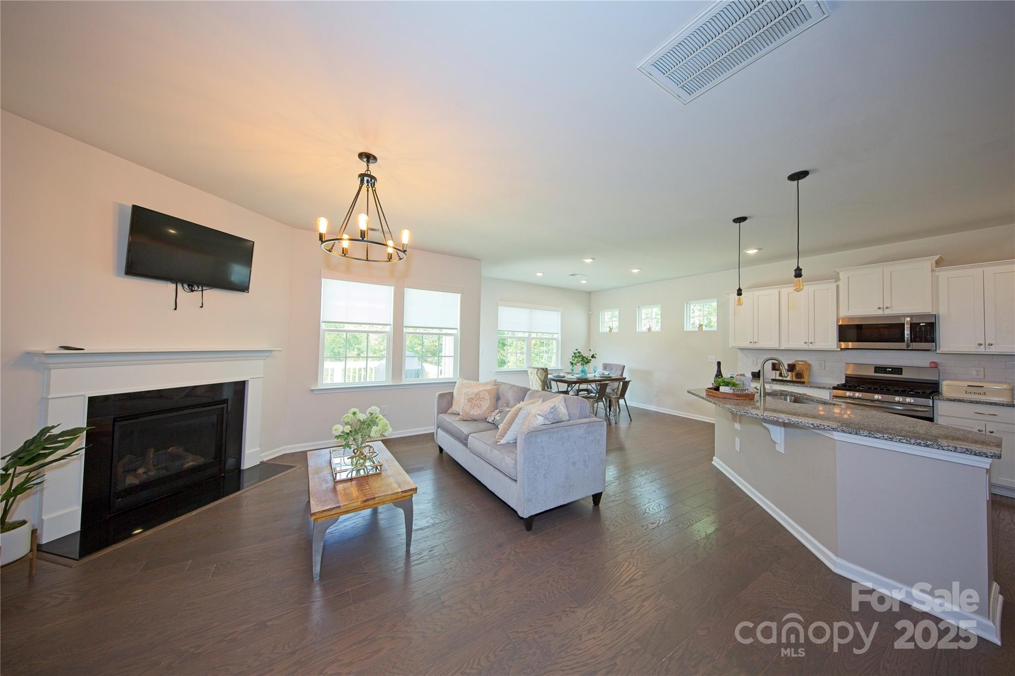 1782 Wildwood Terrace Trail Tega Cay, SC 29708 - Photo 5 of 47 a living room with furniture a fireplace and a flat screen tv
