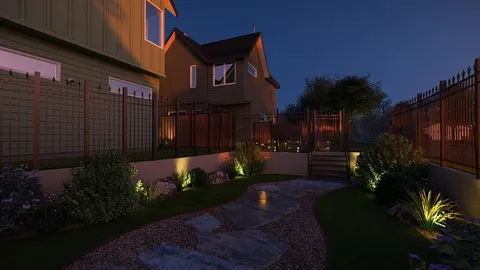 a view of a yard with plants