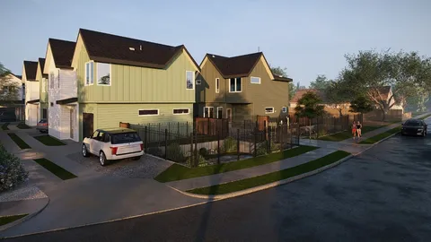 a car parked in front of a house