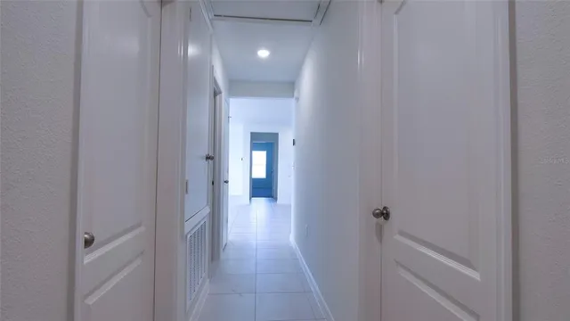 a view of a hallway with a elevator
