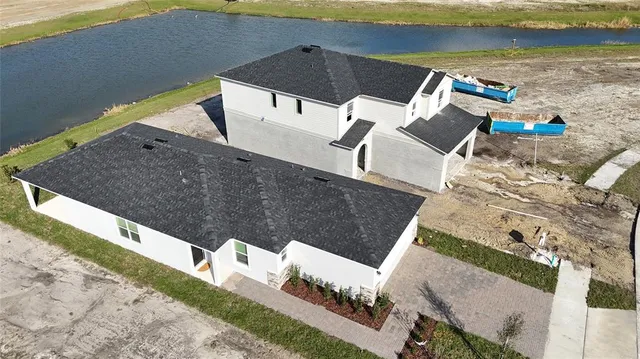 a view of roof deck with ocean view