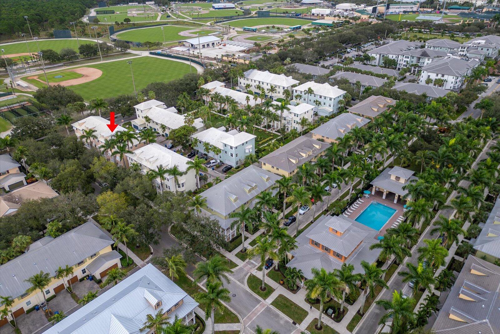 1460 Corbison Point Place Jupiter, FL 33458 - Photo 58 of 85 an aerial view of a houses with yard
