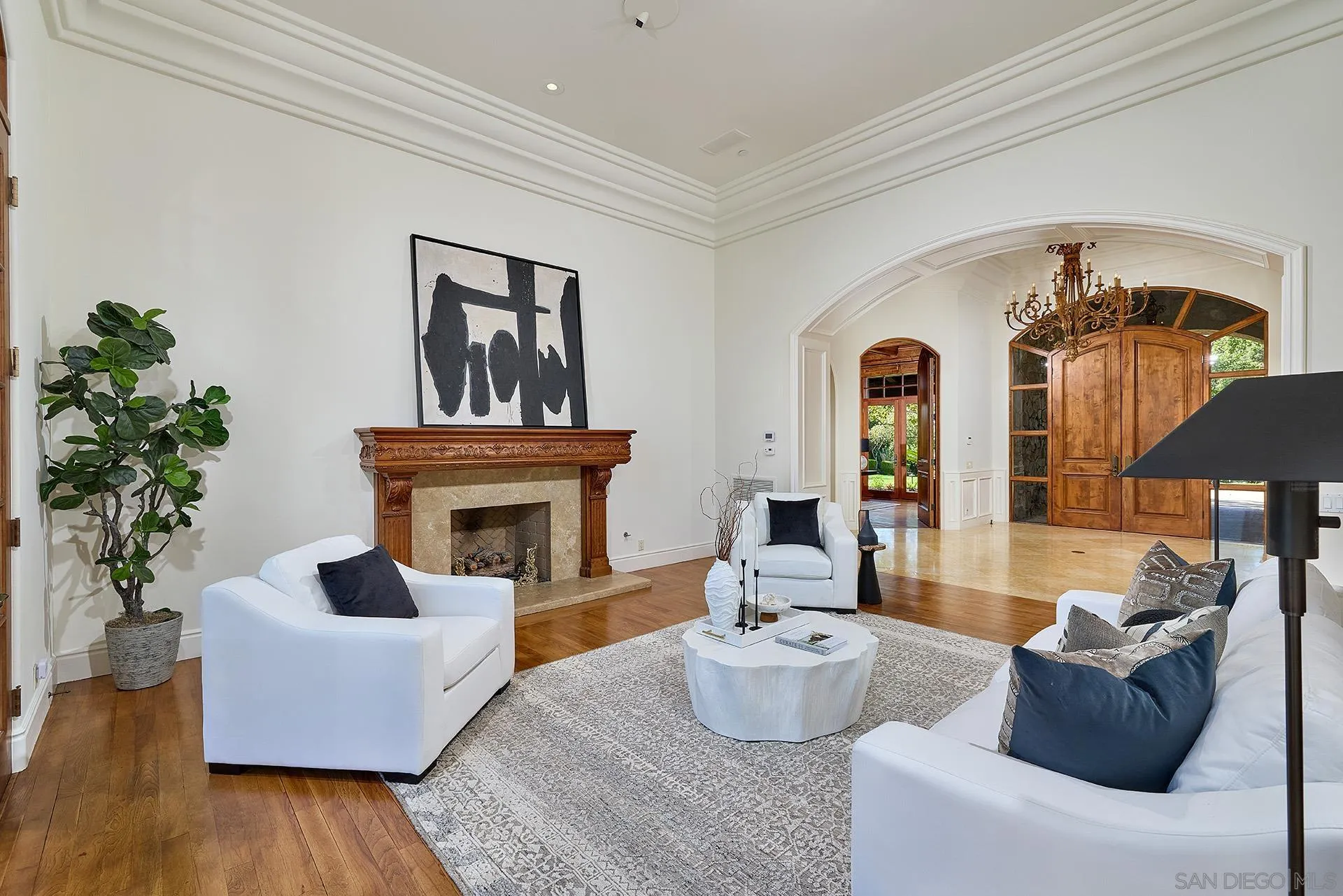 14155 Biscayne Place Poway, CA 92064 - Photo 11 of 56 a living room with furniture and a fireplace