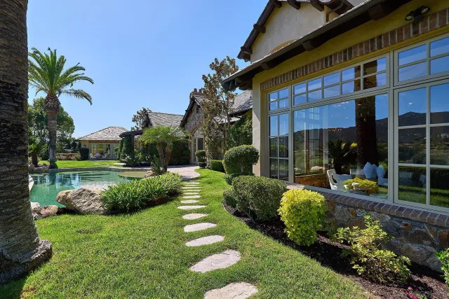 a view of a table and chairs in patio