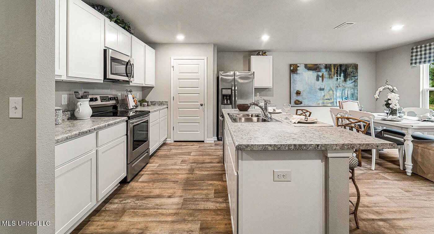 189 Mill Street Lucedale, MS 39452 - Photo 5 of 18 6-Carin_Kitchen2_Cab_Wht_Grn_GR_FL_BR