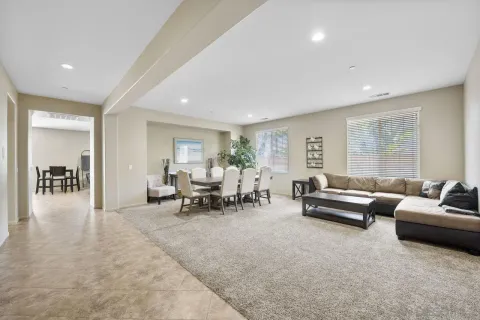 a living room with furniture and a couch