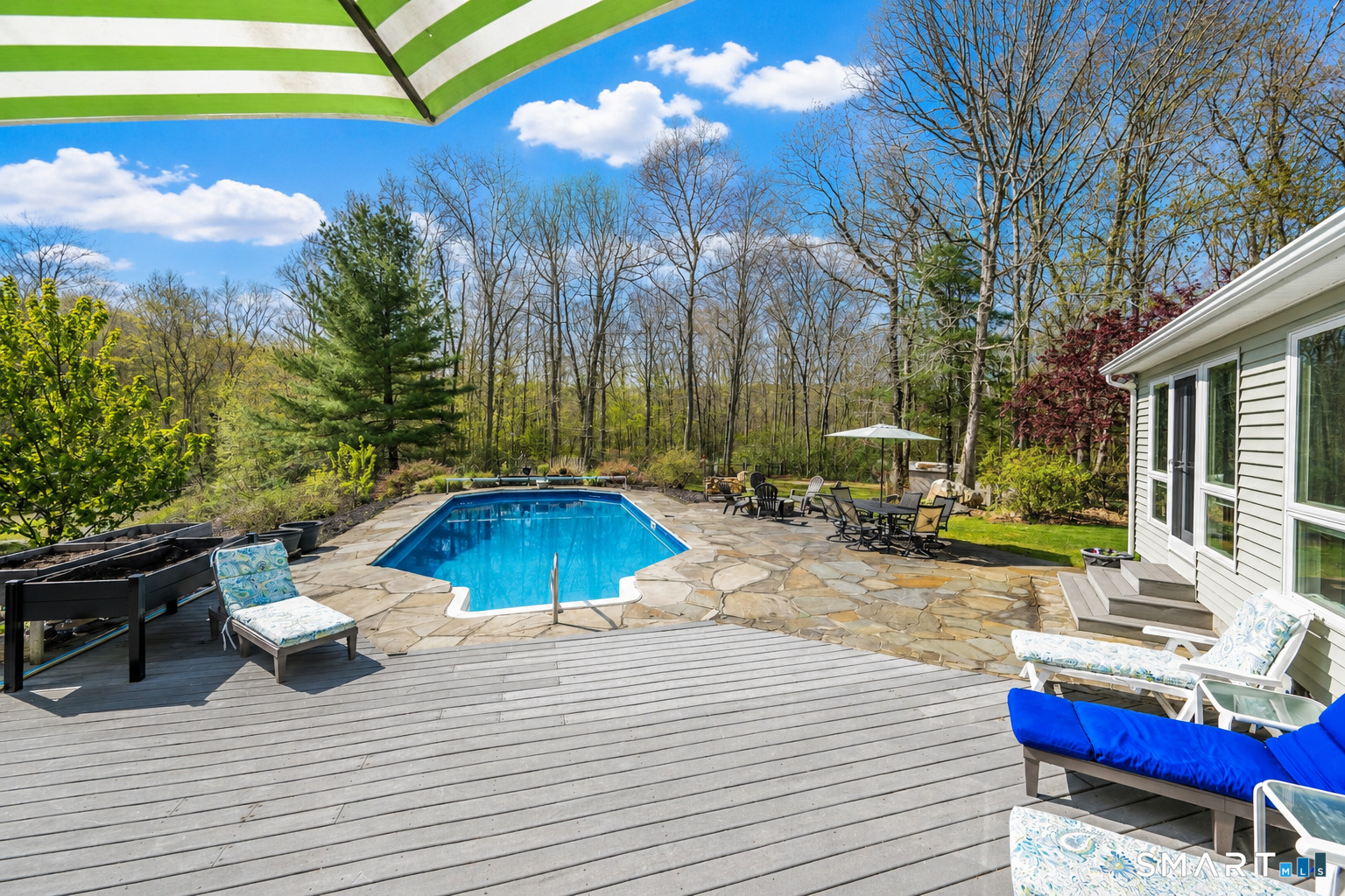 193 R Blue Hills Road Durham, CT 06422 - Photo 25 of 30 a view of backyard with swimming pool and outdoor seating