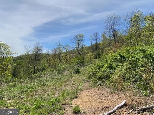 a view of a field with an outdoor space