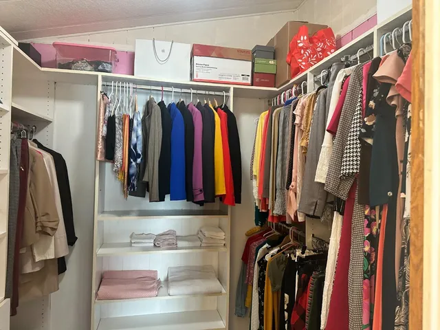 a view of a walk in closet