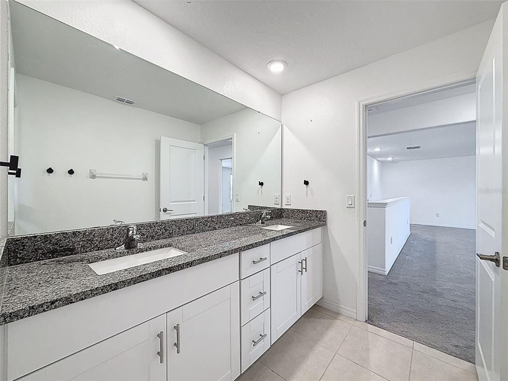 4395 Trotters Way Lakeland, FL 33801 - Photo 47 of 67 a spacious bathroom with a granite countertop sink a mirror and a