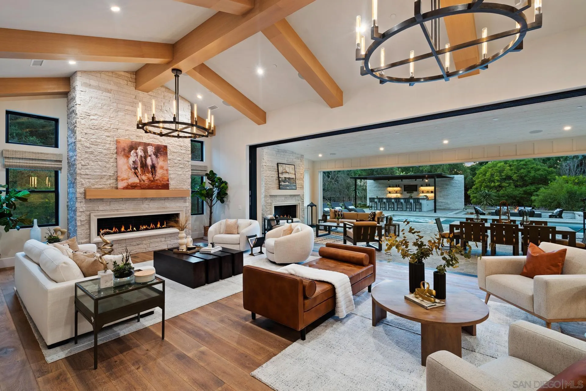 16073 Via Monte Rancho Santa Fe, CA 92067 - Photo 12 of 62 a living room with fireplace furniture and a large window