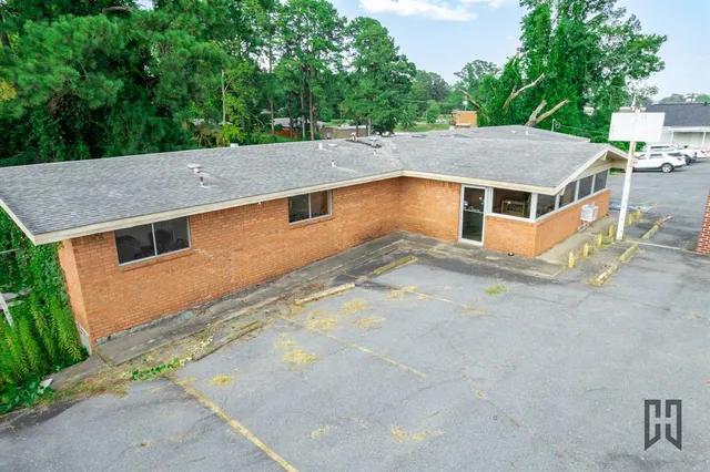 an aerial view of a house