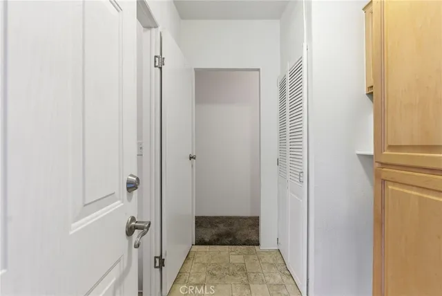 a view of a room with storage