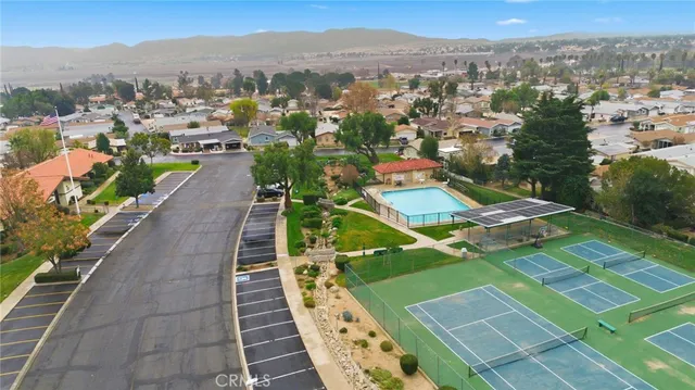 an aerial view of a house