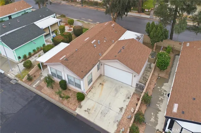 an aerial view of a house