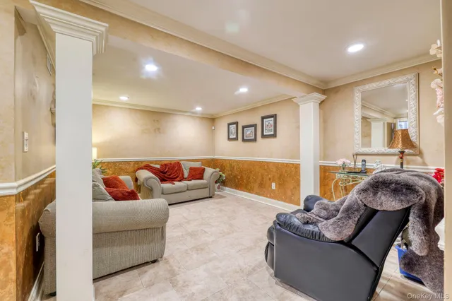 a living room with furniture and a couch