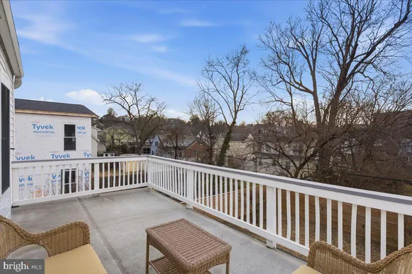 a view of a chair and tables