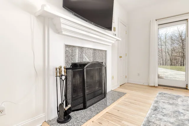 a view of a hallway with a elevator