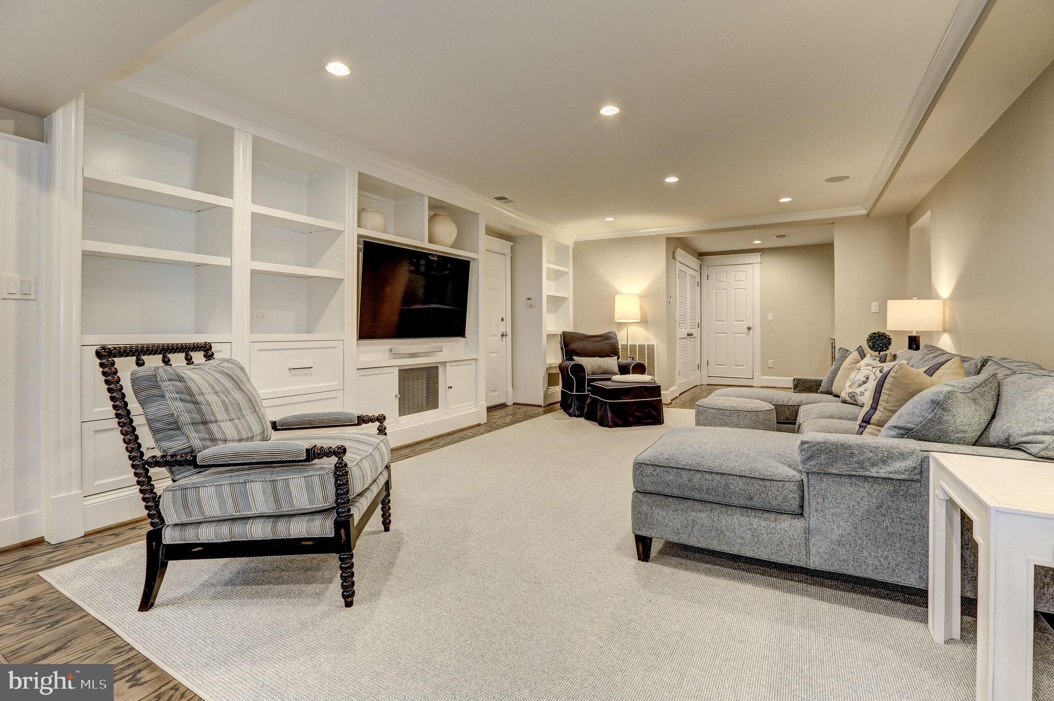 3307 Macomb Street Northwest Washington, DC 20008 - Photo 37 of 47 Lower Level Entertainment Area w/Custom Built-ins