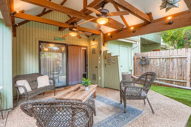 a outdoor space with furniture