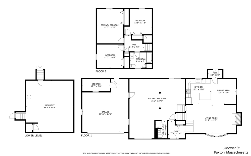 3 Mower Street Paxton, MA 01612 - Photo 36 of 36 a picture of a bathroom with a shower