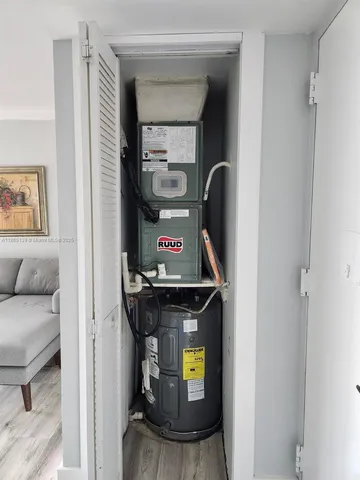 a view of a water heater room