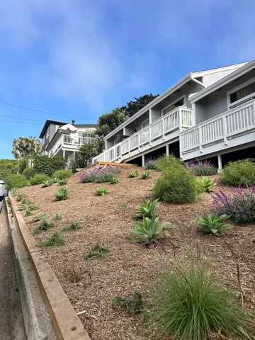 a view of a house with a backyard