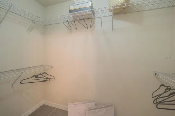 a view of small space with racks on the wall