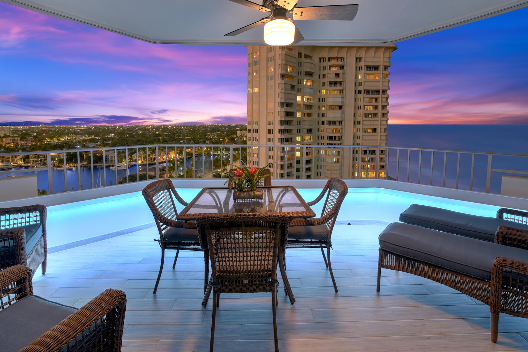 550 South Ocean Boulevard, Unit 1503 Boca Raton, FL 33432 - Photo 6 of 67 Night view from oversized balcony