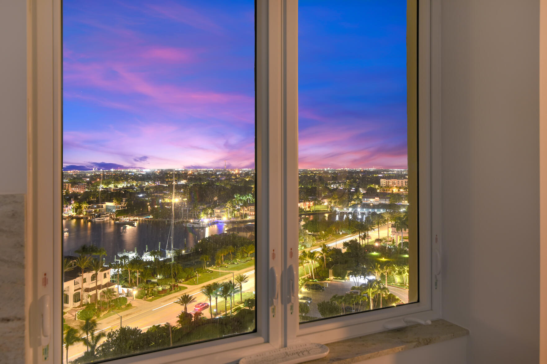 550 South Ocean Boulevard, Unit 1503 Boca Raton, FL 33432 - Photo 7 of 67 Night view from kitchen