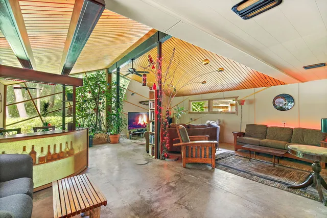 a outdoor space with sitting area