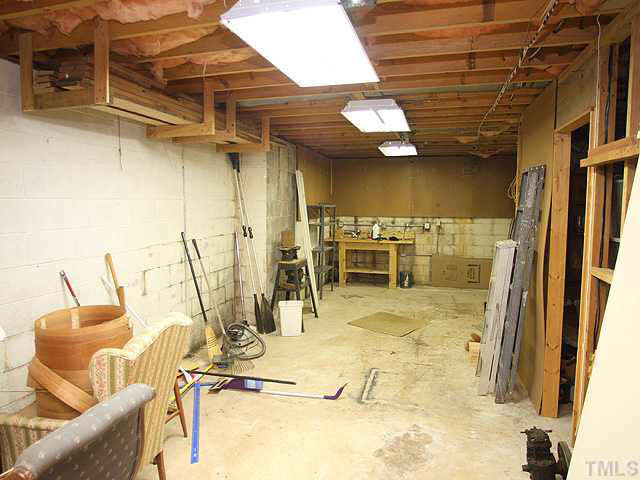 7904 Netherlands Drive Raleigh, NC 27606 - Photo 11 of 15 WOW!! Unfinished area the entire front of the house for your favorite hobbies. Basement