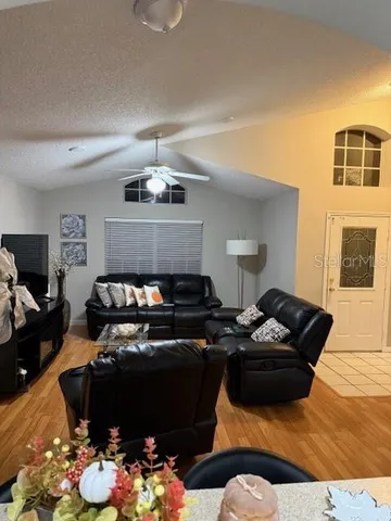 a living room with furniture