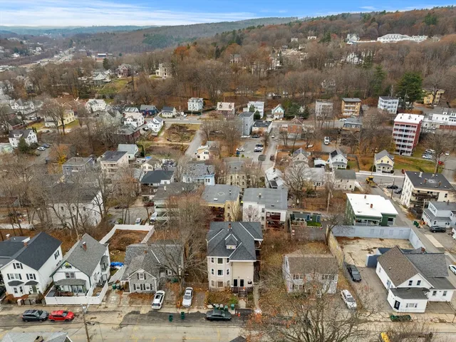 an aerial view of a city