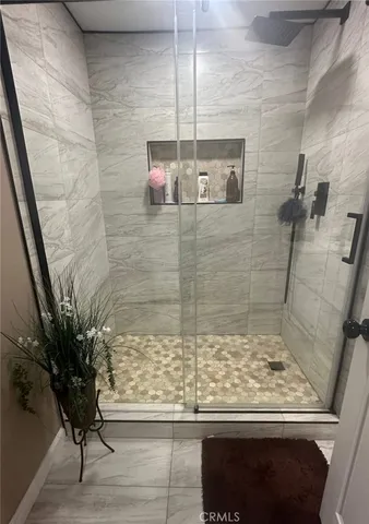a bathroom with a shower