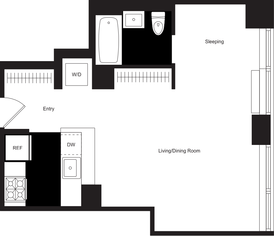 405 Main Street, Unit 9D Manhattan, NY 10044 - Photo 15 of 15 a picture of a bathroom