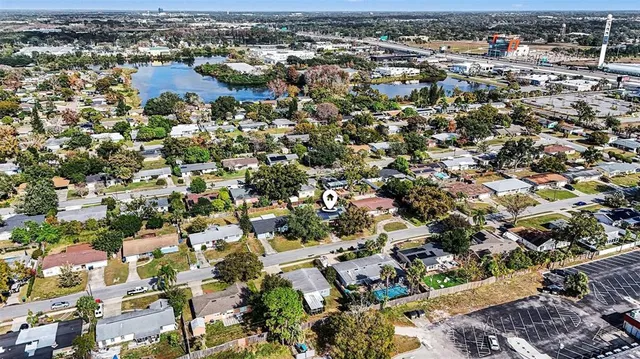 an aerial view of a city