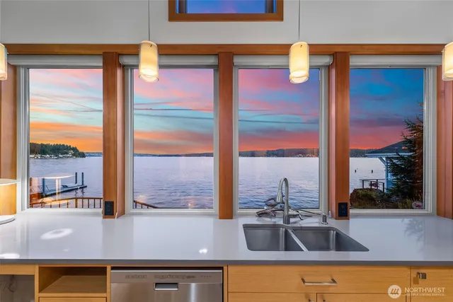 a view of a sink with a window