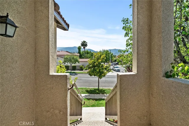 a view of a garden from a window